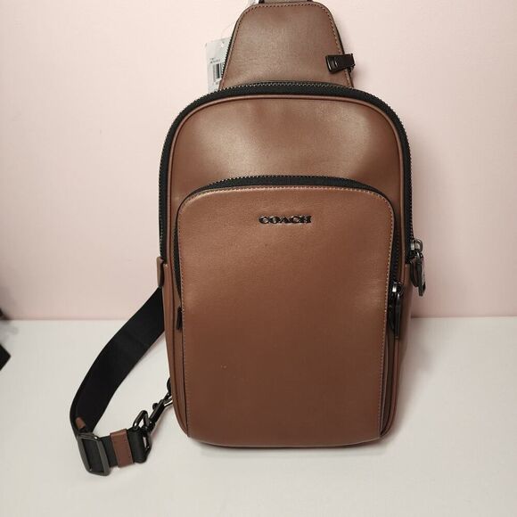 NWT COACH CO911 ETHAN PACK BAG Saddle Brown Leather QBSD BACKPACK - Picture 3 of 7